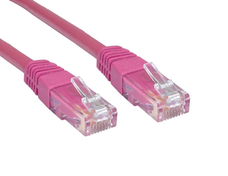 Cables Direct 0.25m Cat6. M - M networking cable Pink U/UTP (UTP)