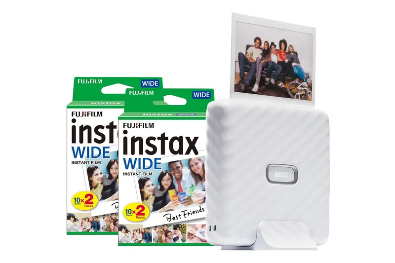 Fujifilm Instax Link Wide Printer - Ash White - Printer + 40 Shot Pack