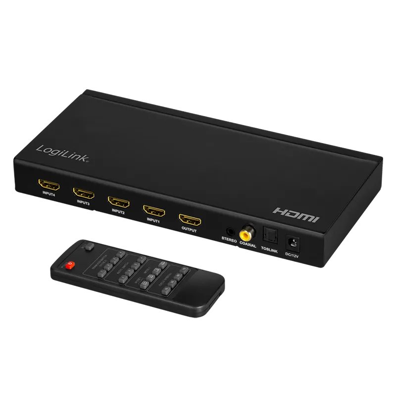 LogiLink HDMI switch. 4x1-Port. multiviewer. 1080p/60 Hz. scaler. seam