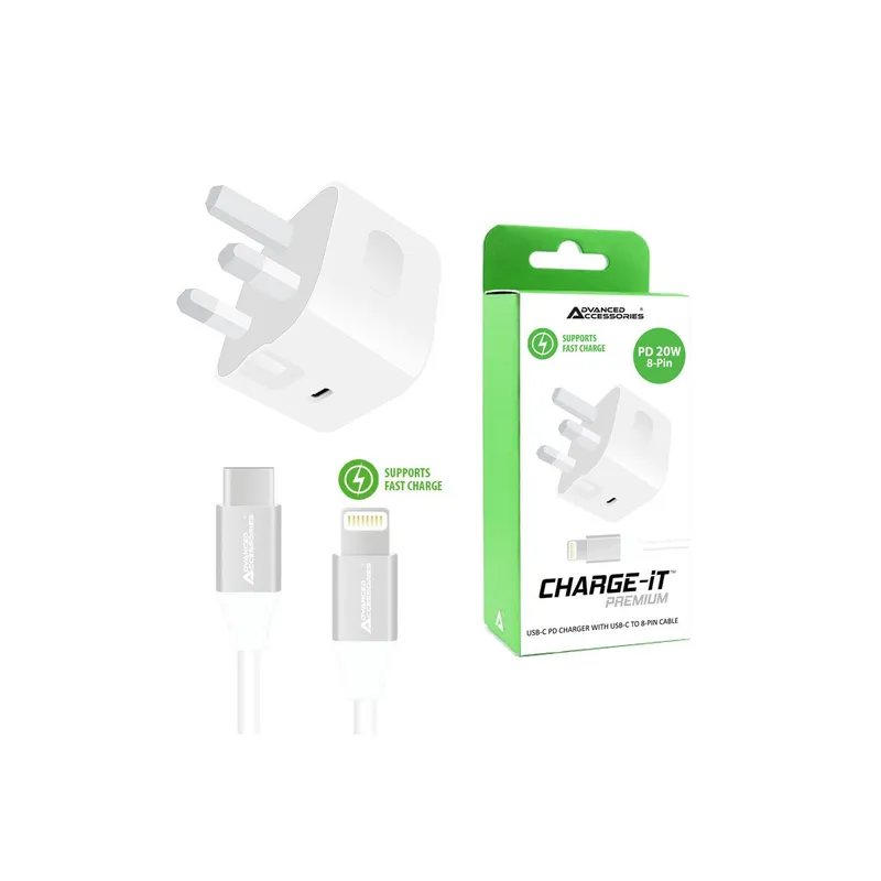 AdvancedAccessories CHARGE-iT 20W Mains Charger with 1 Metre USB-C to