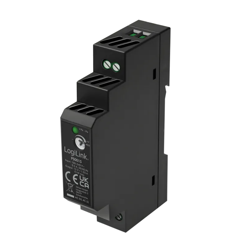 LogiLink DIN Rail Power Supply 15 W / 12 V