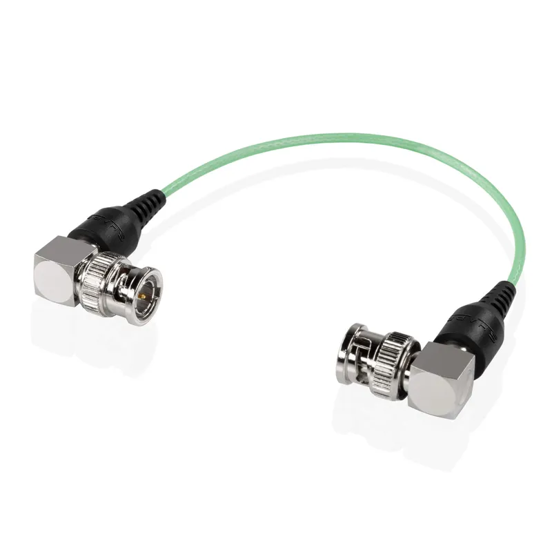 Shape skinny 90-degree BNC cable 6 inches green