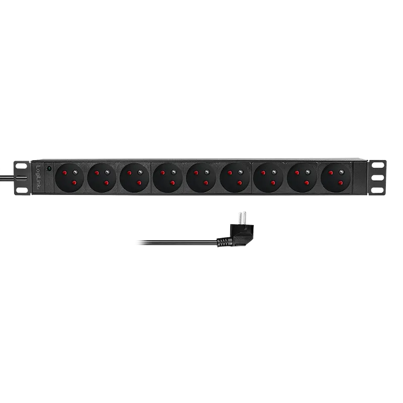 LogiLink 19" PDU 9 x French/Belg. Standard outlet. without switch