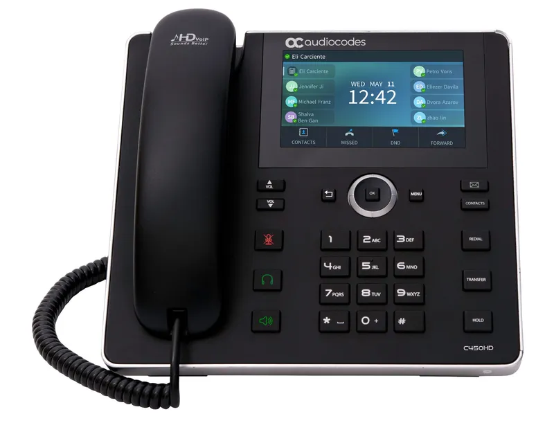 AudioCodes C450HD IP-Phone PoE GbE black with integrated BT and Dual B