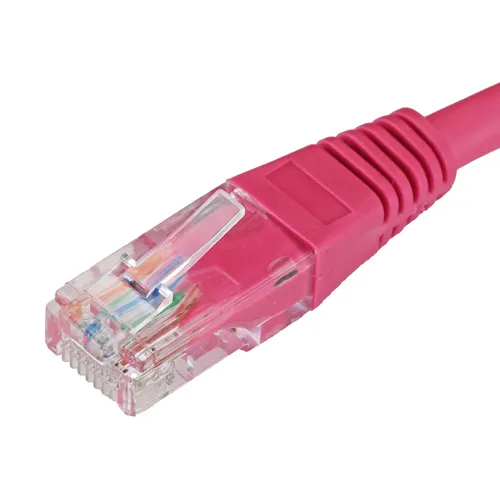 Cablenet 1m Cat5e RJ45 Pink U/UTP PVC 24AWG Flush Moulded Booted Patch