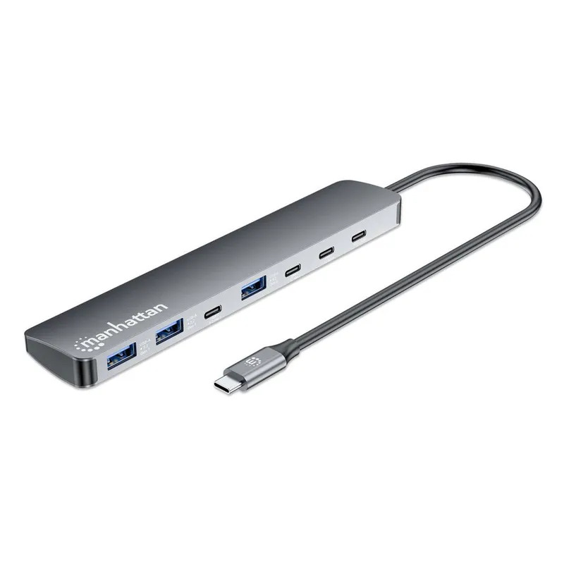 Manhattan USB-C Dock/Hub. Ports (x7): USB-A (x3) and USB-C (x4). with