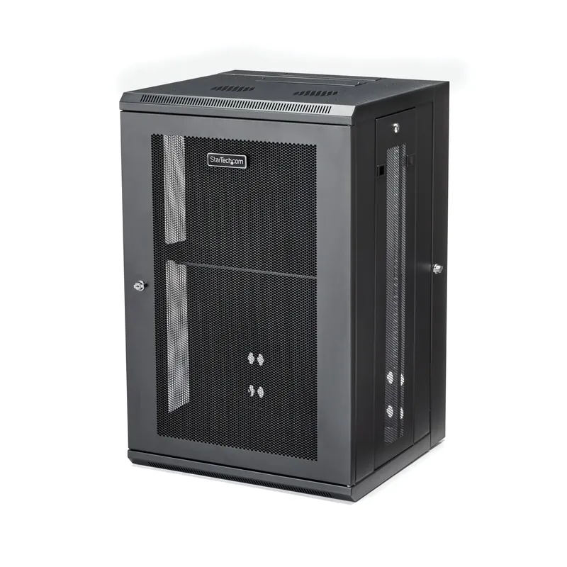 StarTech.com 4-Post 18U Wall Mount Network Cabinet with 1U Shelf. 19&q