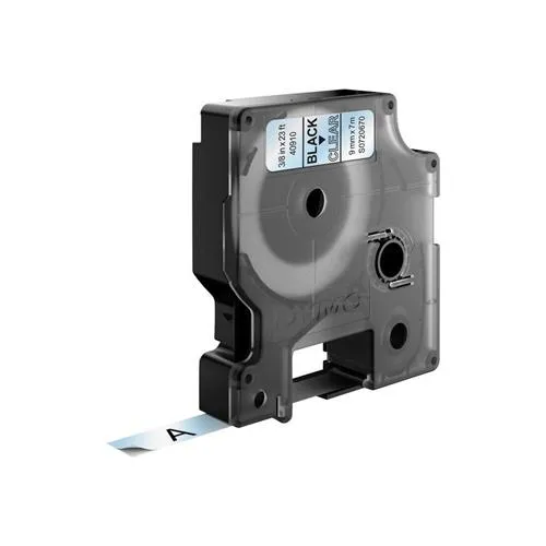 DYMO Authentic D1 Labels | Black Print on Clear Tape | 9 mm x 7 m | Self-Adhesive Labels for LabelManager Label Makers | Made in Europe