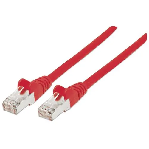 Intellinet Network Patch Cable Cat6A 3m Red Copper S/FTP LSOH / LSZH PVC RJ45 Gold Plated Contacts Snagless Booted Lifetime Warranty
