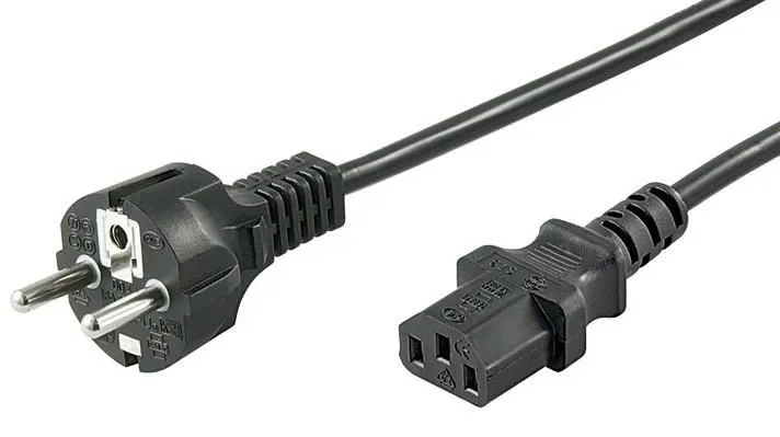 Microconnect PE020410 power cable Black 1 m Power plug type E+F C13 co