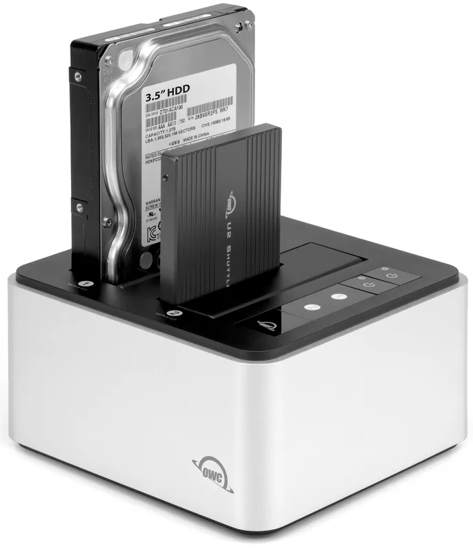 OWC Drive Dock USB 3.2 Gen 2 (3.1 Gen 1) Type-C Black. Silver