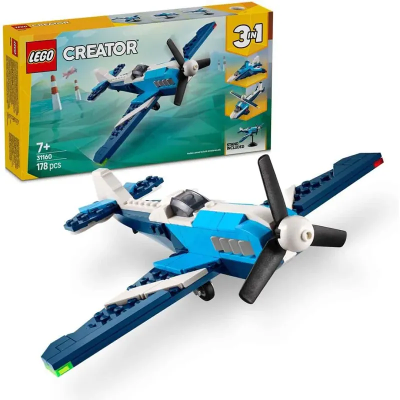 Lego Creator 3 in 1 31160 Aircraft: Race Plane Playset for Ages 7 & Up