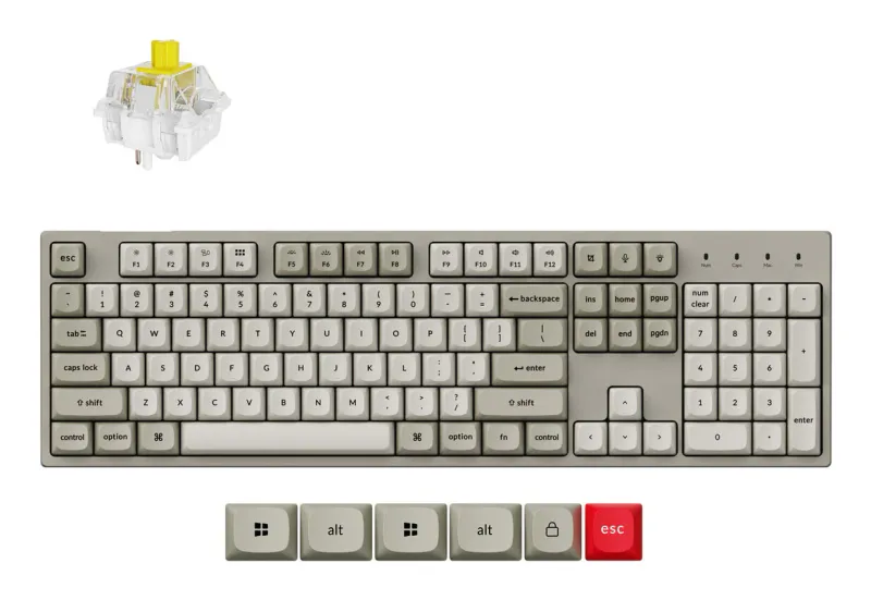 Keychron C2 Pro 8K keyboard Universal USB QWERTY UK English Grey