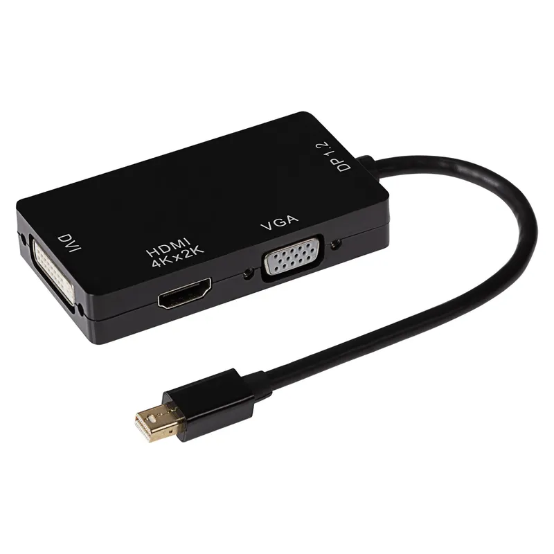 Nikkai Mini Displayport Multiport Hub 4K HDMI / VGA DVI-I 24+5 Pin / D