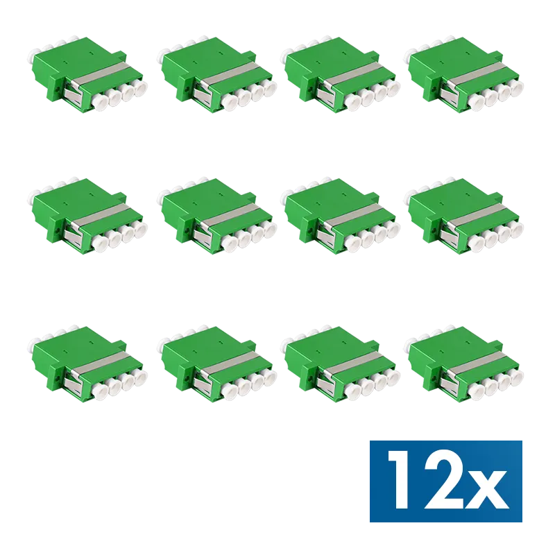 LogiLink Fiber Adapter LC Quad. 12 pieces. with flange. green