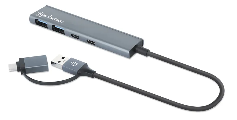 Manhattan USB-C & USB-A Combo Dock/Hub. Ports (4): USB-A (x2) and
