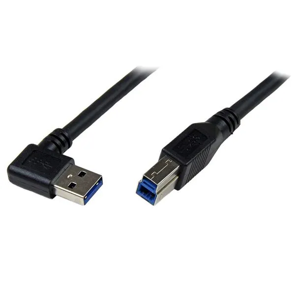 StarTech.com 1m Black SuperSpeed USB 3.0 Cable - Right Angle A to B -