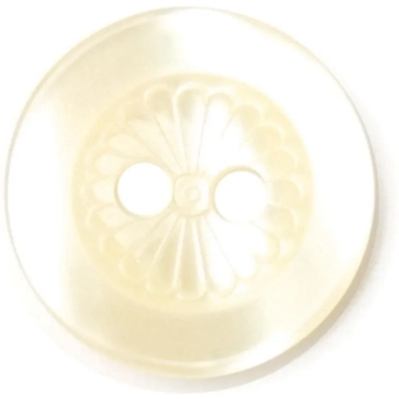 Milward Carded Buttons Round Flower Pattern Yellow 12mm Pack of 6