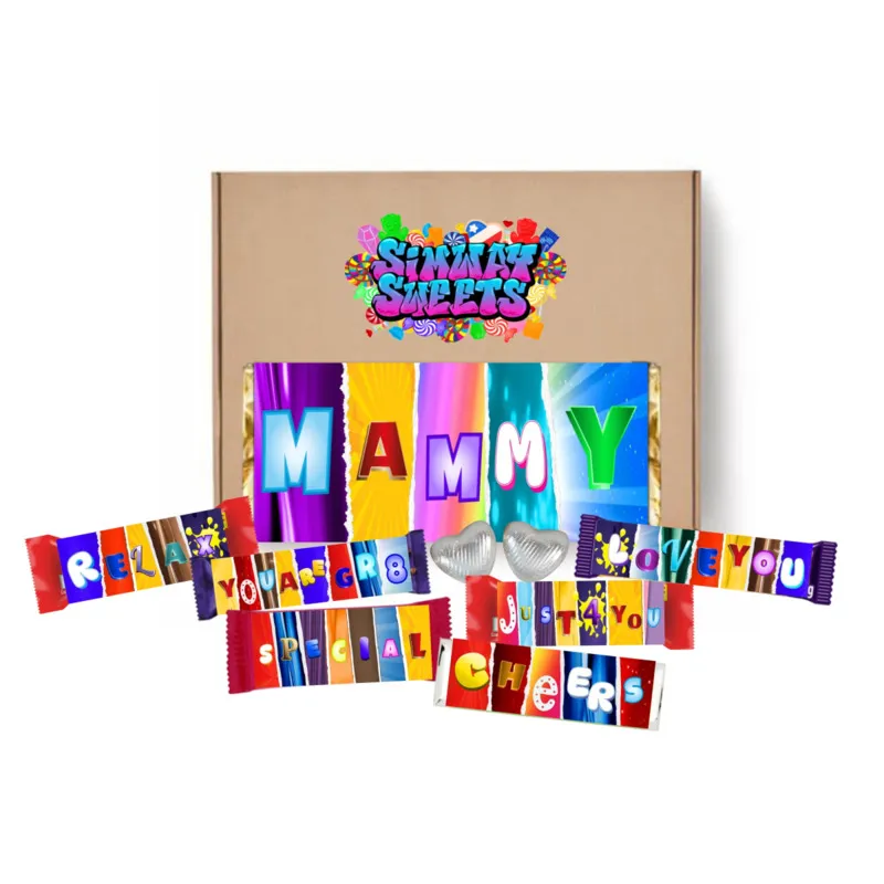 Mothers Day Gift Box With Fun Chocolate Bar Wrappers - Mammy