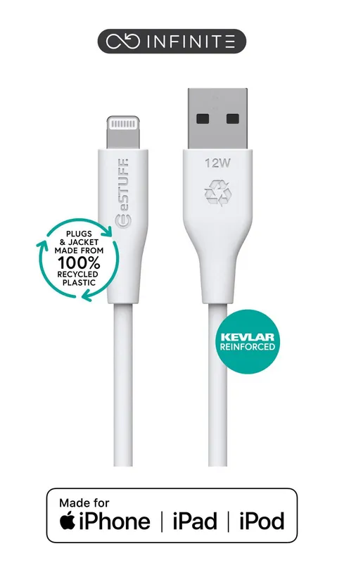 eSTUFF ES601170 lightning cable 1 m White