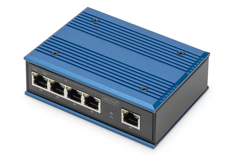 Digitus 4 Port Gigabit Network PoE Switch. Industrial. Unmanaged. 1 RJ