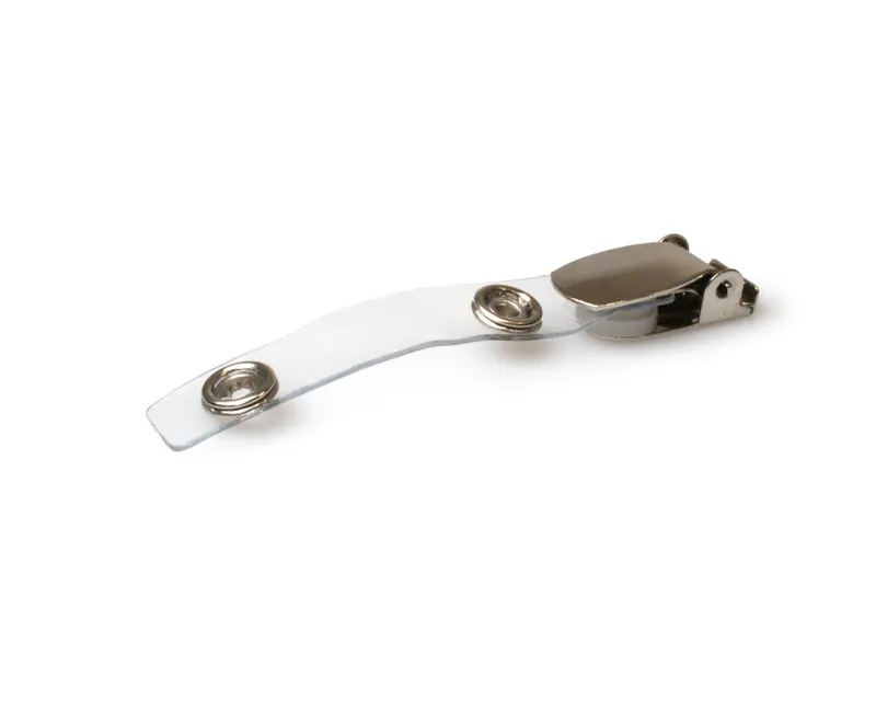 Digital ID Lever Clip with Metal Popper & 70mm Clear Strap (Pack o