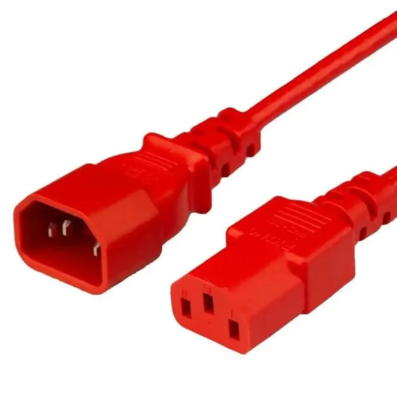 FDL 2M IEC MAINS EXT. CABLE - IEC C13 SKT. TO C14 PLUG - RED