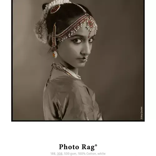 Hahnemhle Photo Rag 308 gsm. Finish type: Matt Media weight: 308 g/m Product colour: White. Doesn't contain: Acid Lignin. Roll width: 43.2 cm Roll length: 12 m. Quantity per pack: 1 pc(s)