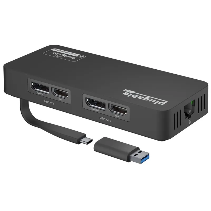 Plugable Technologies 4K DisplayPort and HDMI Dual Monitor Adapter for