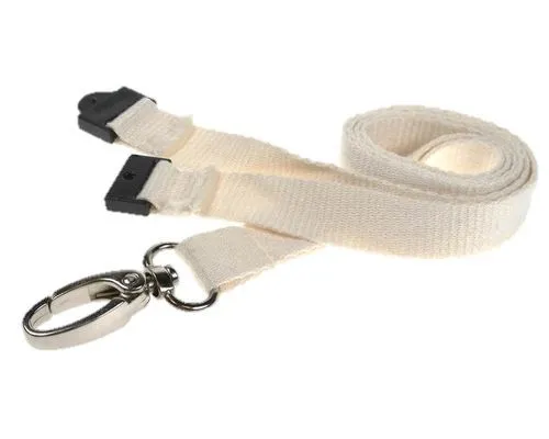 Digital ID White Bamboo Lanyards 10mm with Metal Lobster Clip (Pack of