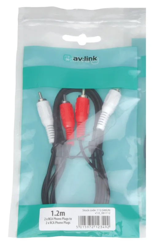 AV Link 112.048UK audio cable 1.2 m 2 x RCA Black. Red. White