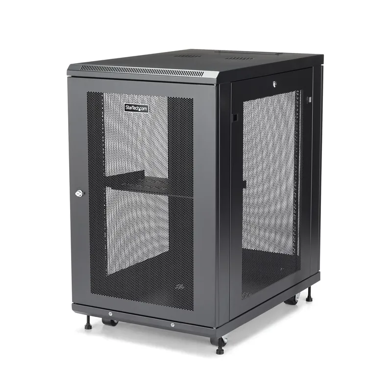 StarTech.com 4-Post 18U Server Rack Cabinet. Lockable 19" Data Ra