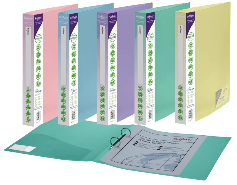 Snopake GRS ReBorn RingBinder 2/25 'O' Ring A4 Pastel Assort