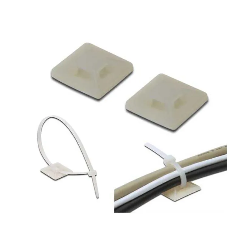 FDL 28 x 28mm SELF-ADHESIVE CABLE TIE MOUNT - 100pcs