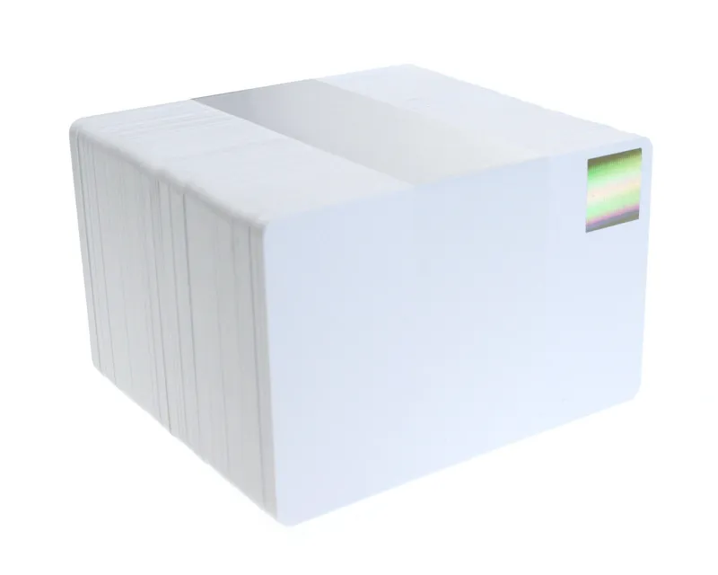 Digital ID Blank White Plastic Cards with Gold Holopatch (Pack of 100)