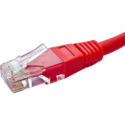 Cablenet 1m Cat5e RJ45 Red U/UTP PVC 24AWG Flush Moulded Booted Patch