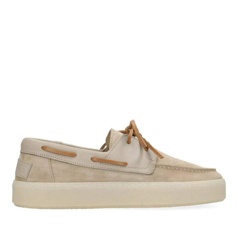 Women's Suede Boat Shoes Shabbies Amsterdam Zenne Mocca
