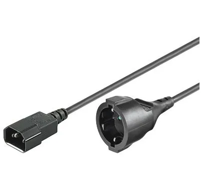 Microconnect PE130200 power cable Black 2 m C14 coupler Power plug typ