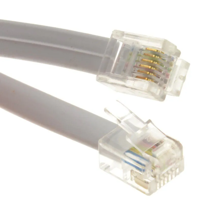 FDL 1M RJ12 TO RJ12 STRAIGHT THROUGH CABLE - WHITE