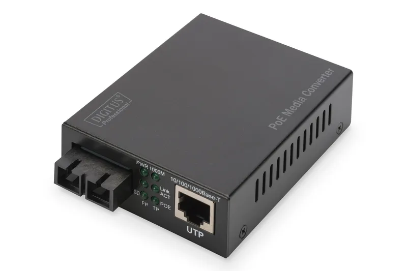 Digitus Gigabit PoE media converter. RJ45 / SC. MM. PSE