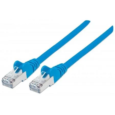 Intellinet Network Patch Cable Cat6 20m Blue Copper S/FTP LSOH / LSZH PVC RJ45 Gold Plated Contacts Snagless Booted Lifetime Warranty