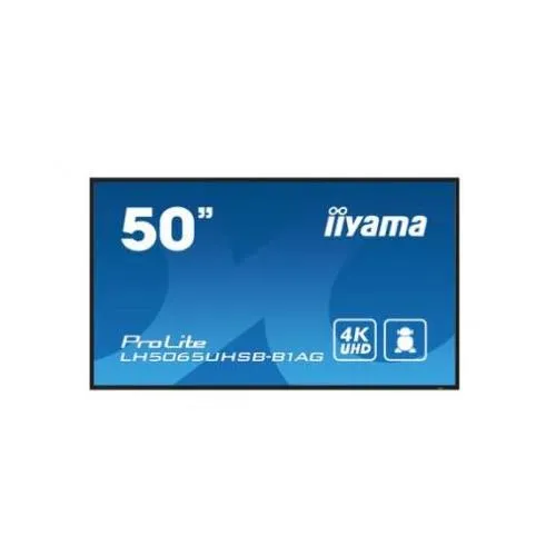 iiyama LH5065UHSB-B1AG Signage Display Digital signage flat panel 125.7 cm (49.5") LCD Wi-Fi 800 cd/m 4K Ultra HD Black Built-in processor Android 11 24/7