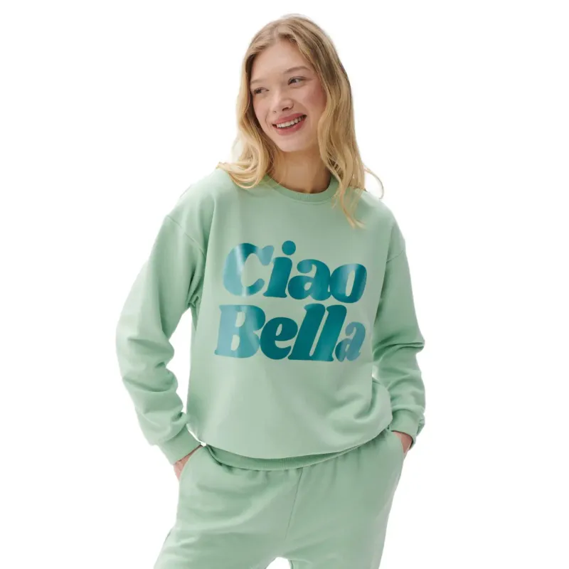 Sweatshirt woman She is Sunday Ciao Bella