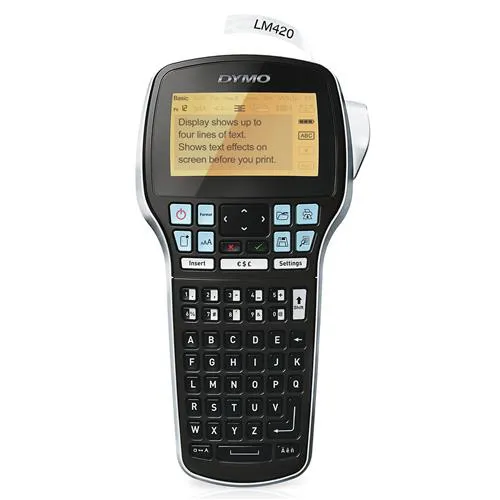 DYMO LabelManager 420P High Performance Rechargeable Portable Label Maker Kit | ABC Keyboard with 4 Rolls of D1 Labels & Carrying Case