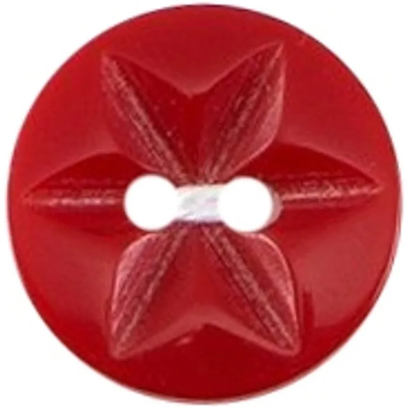 Milward Carded Buttons Star Red 15mm Pack of 6