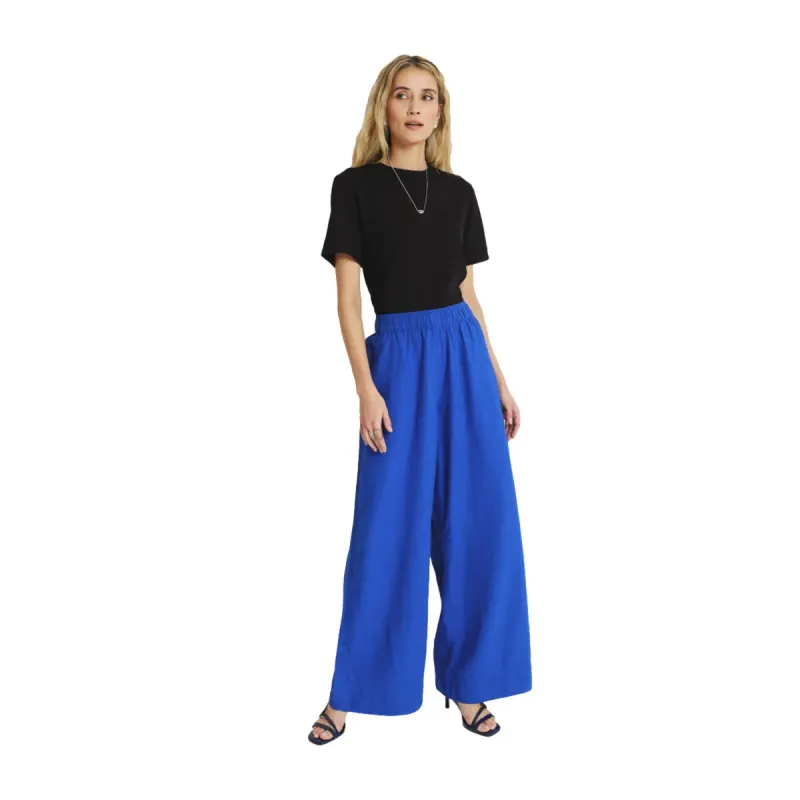 Women's Linen and Viscose Wide Leg Trousers Greenpoint Regular April