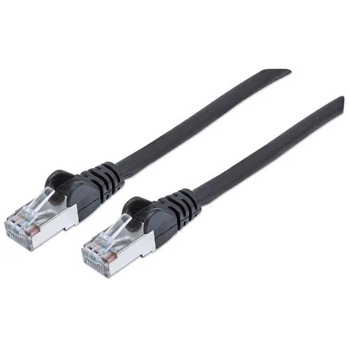 Intellinet Network Patch Cable Cat6A 3m Black Copper S/FTP LSOH / LSZH PVC RJ45 Gold Plated Contacts Snagless Booted Lifetime Warranty