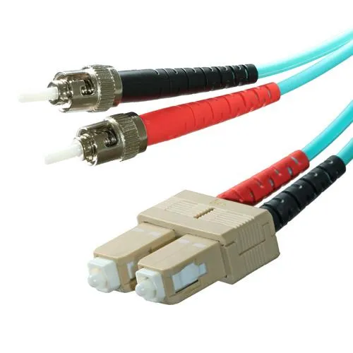 Cablenet 3m OM3 50/125 ST-SC Duplex Aqua LSOH Fibre Patch Lead