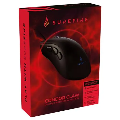 SureFire Condor Claw mouse Gaming Right-hand USB Type-A Optical 6400 DPI