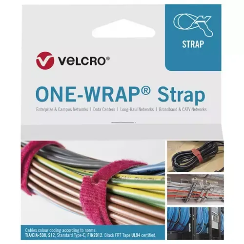 Velcro ONE-WRAP cable tie Releasable cable tie Polypropylene (PP) Velcro Black 750 pc(s)